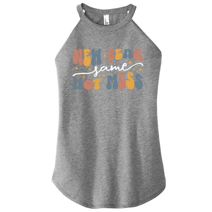 2024 New Year Same Hot Mess Party 2024 Happy New Year Funny Gift Women’s Perfect Tri Rocker Tank