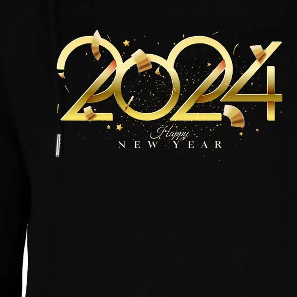 2024 New Years Eve Party Supplies NYE 2024 Happy New Year Womens Funnel Neck Pullover Hood