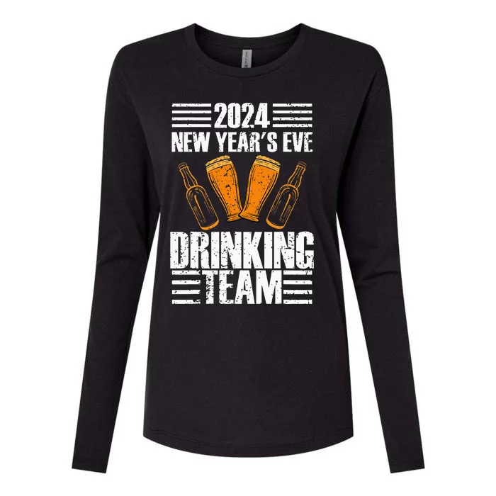 2024 New Year's Eve Drinking Team Fun New Years Party Womens Cotton Relaxed Long Sleeve T-Shirt