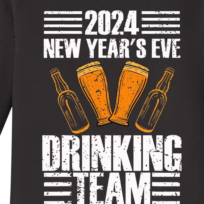 2024 New Year's Eve Drinking Team Fun New Years Party Baby Long Sleeve Bodysuit