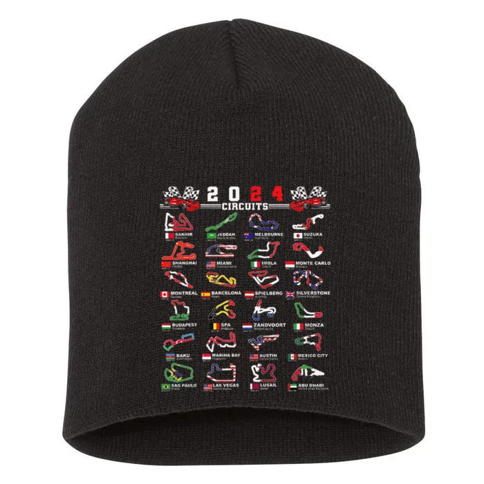 2024 Open Wheel Formula Racing World Circuits Race Tracks Gift Short Acrylic Beanie