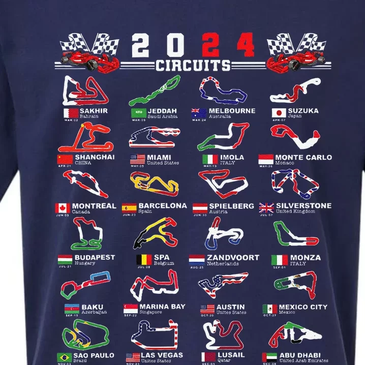 2024 Open Wheel Formula Racing World Circuits Race Tracks Gift Sueded Cloud Jersey T-Shirt