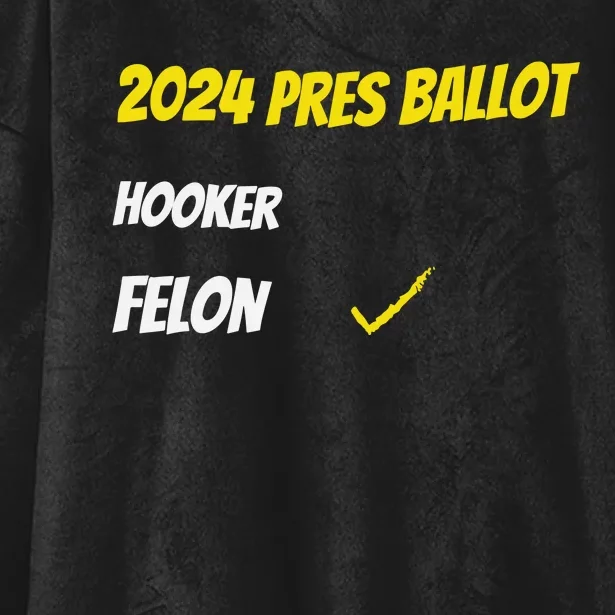 2024 Pres Ballot Hooker Felon Hooded Wearable Blanket