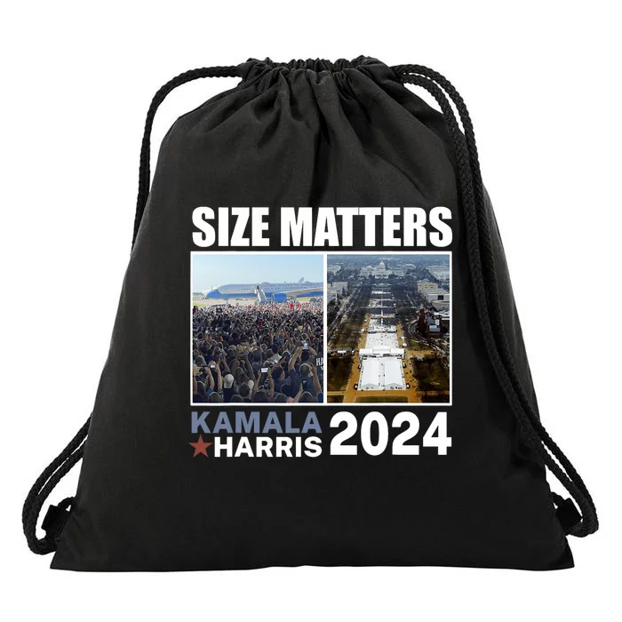 2024 President Campaign Crowd Size Kamala V Trump Drawstring Bag