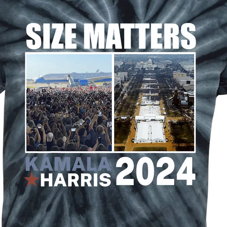 2024 President Campaign Crowd Size Kamala V Trump Kids Tie-Dye T-Shirt