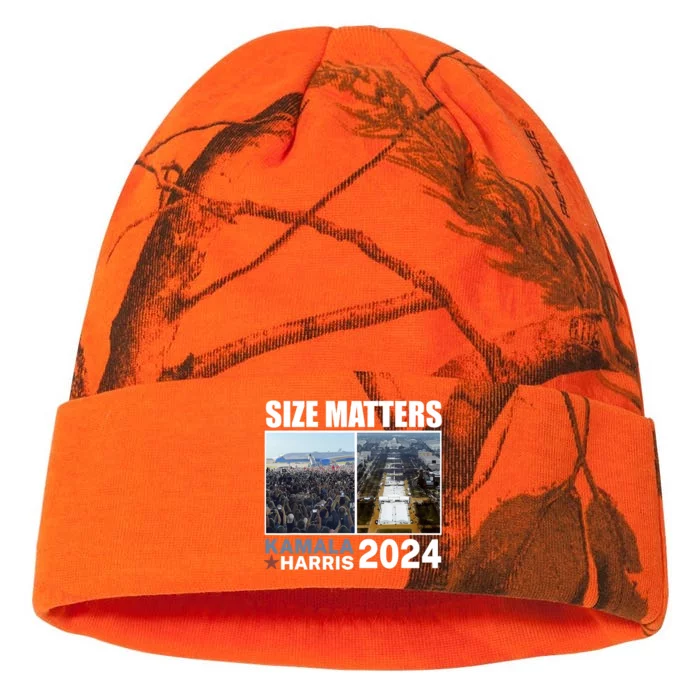 2024 President Campaign Crowd Size Kamala V Trump Kati - 12in Camo Beanie