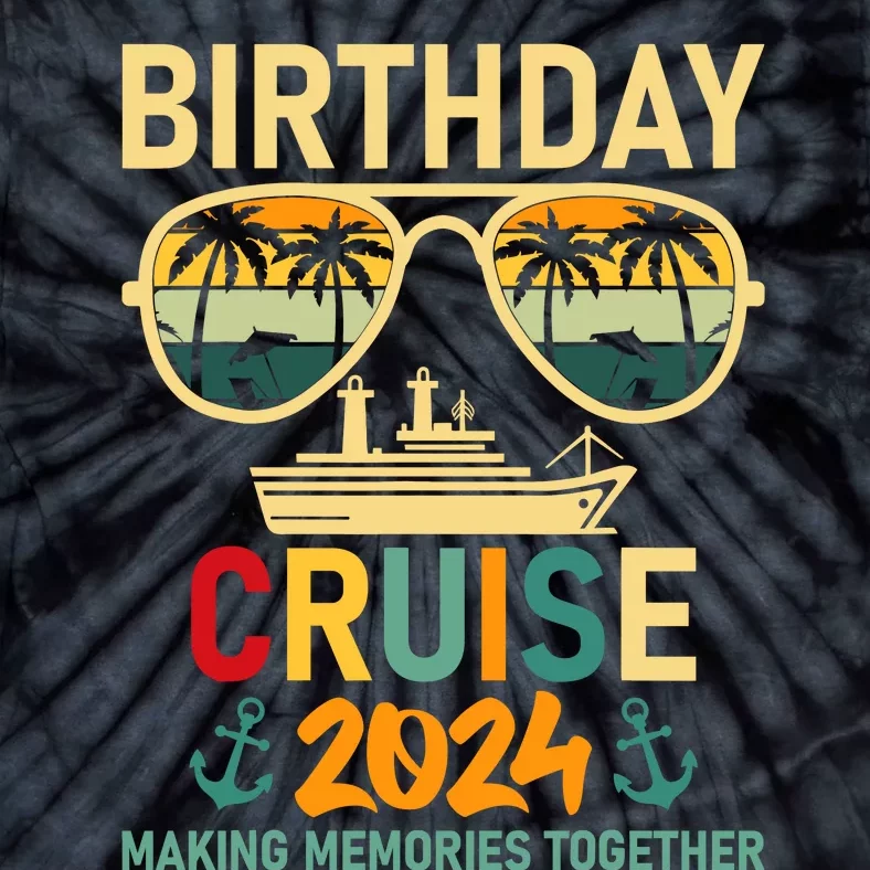 2024 Party Cruise Birthday Vacation Tie-Dye T-Shirt