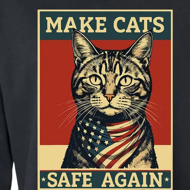 2024 Presidential Election Make Cats Safe Again Cropped Pullover Crew