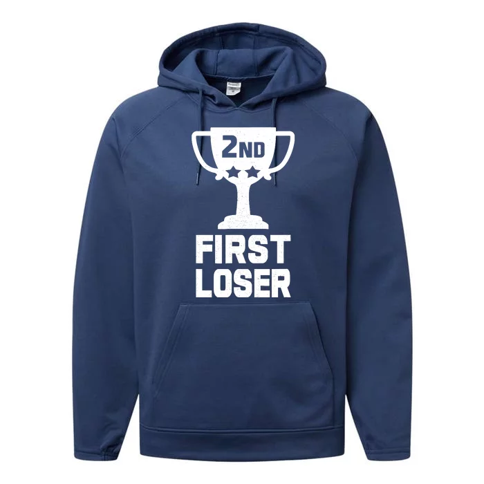 2nd Place First Loser Funny Second Place Trophy Performance Fleece Hoodie