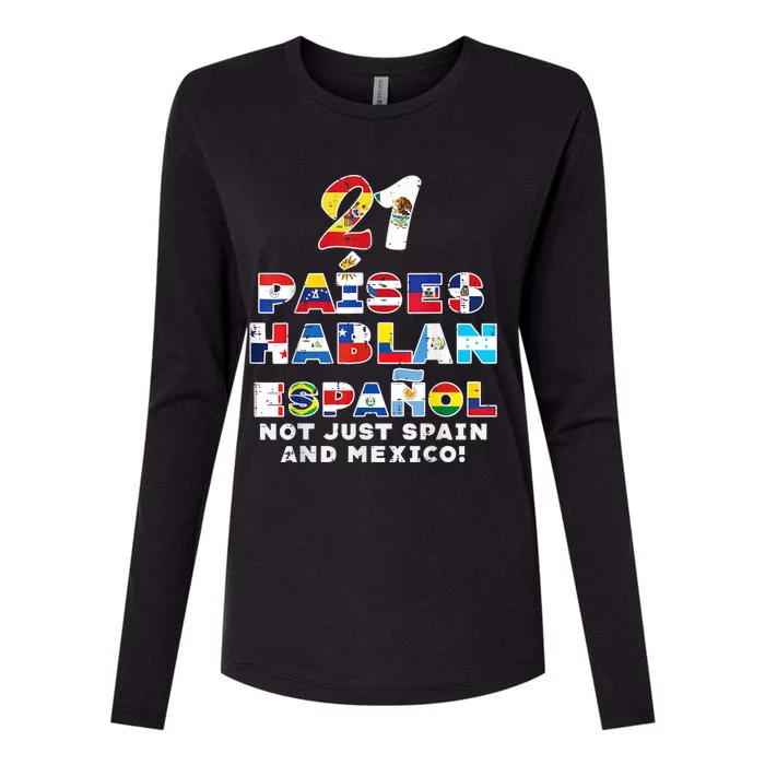 21 Paises Hablan Espanol Hispanic Heritage Month Men Women Womens Cotton Relaxed Long Sleeve T-Shirt