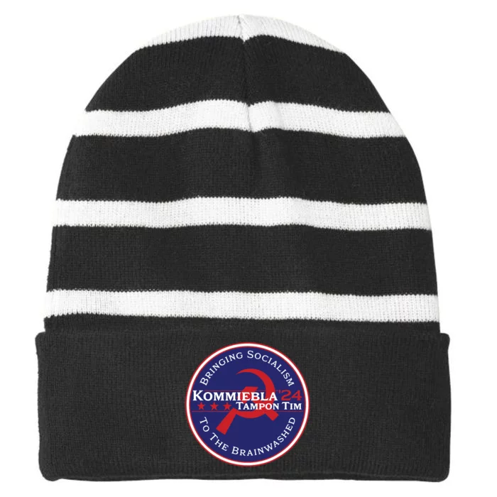 24 Political Satire Kommiebla Tampon Tim Striped Beanie with Solid Band