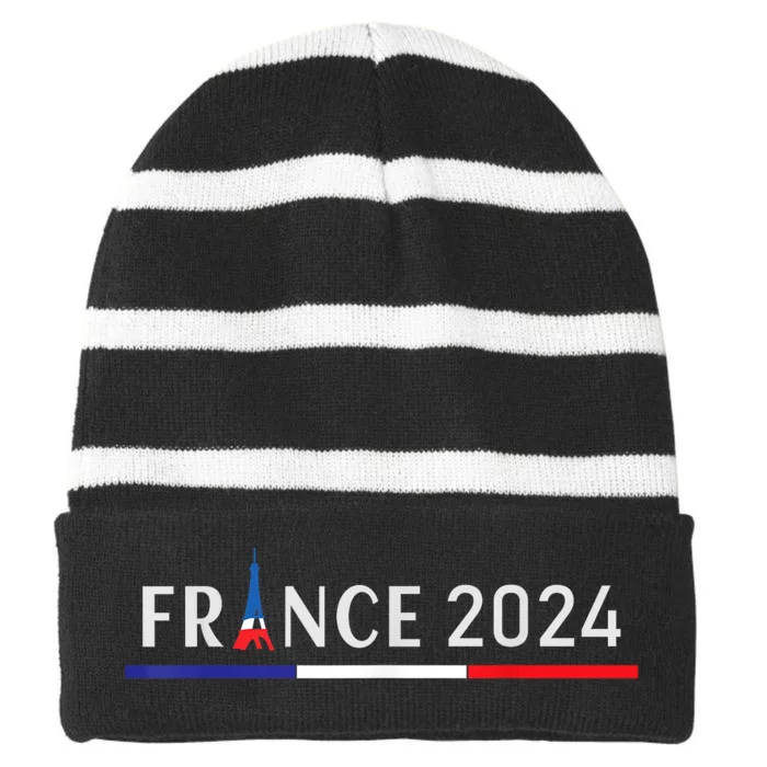 2024 Paris Sport France Summer Games 2024 In Its Capital Paris Striped Beanie with Solid Band