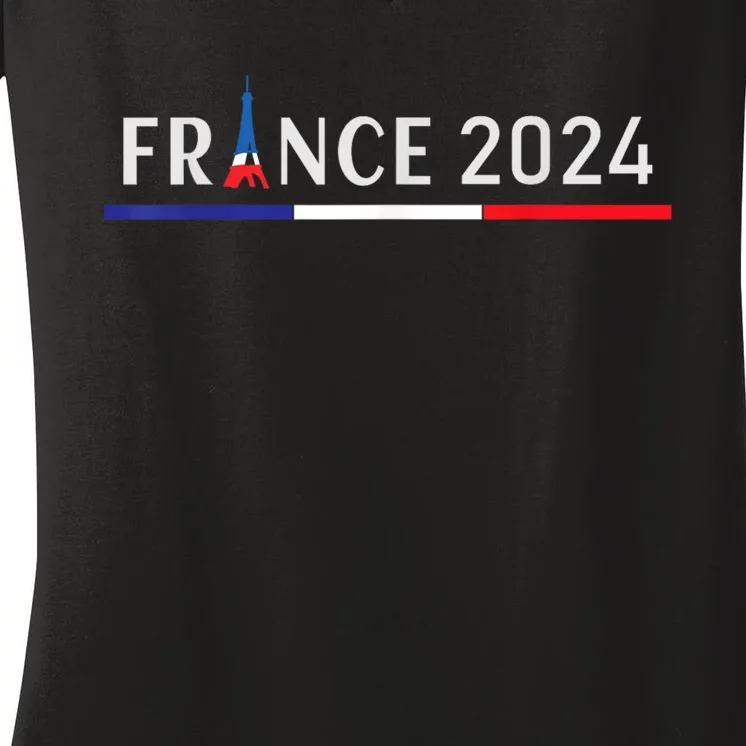 2024 Paris Sport France Summer Games 2024 In Its Capital Paris Women's V-Neck T-Shirt