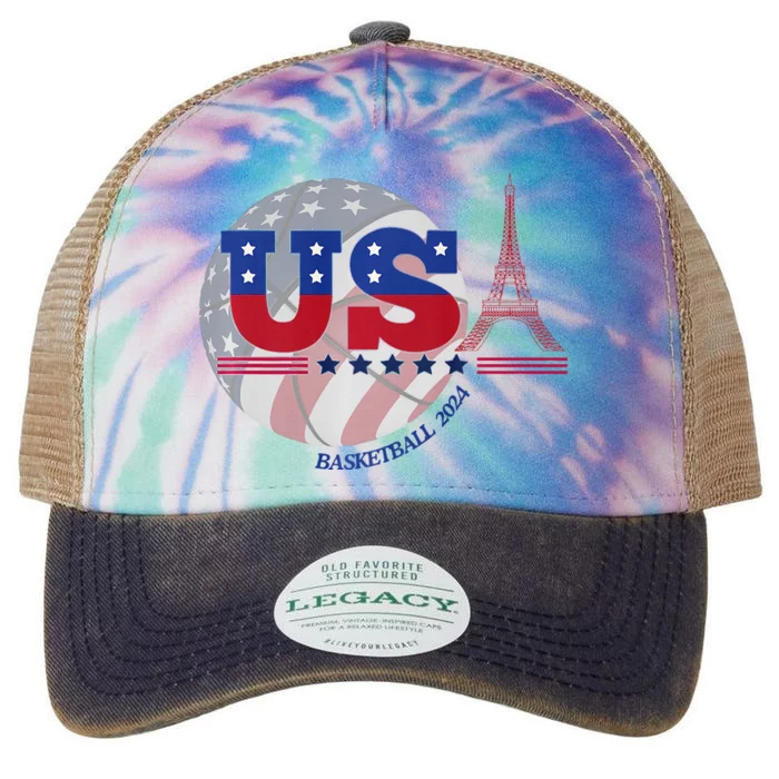 2024 Paris Sport Games Basketball Basket Ball Legacy Tie Dye Trucker Hat