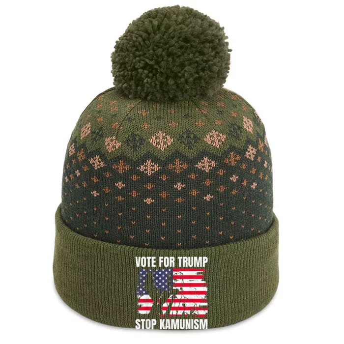 2024 President Vote For Trump Stop Kamunism Save America The Baniff Cuffed Pom Beanie