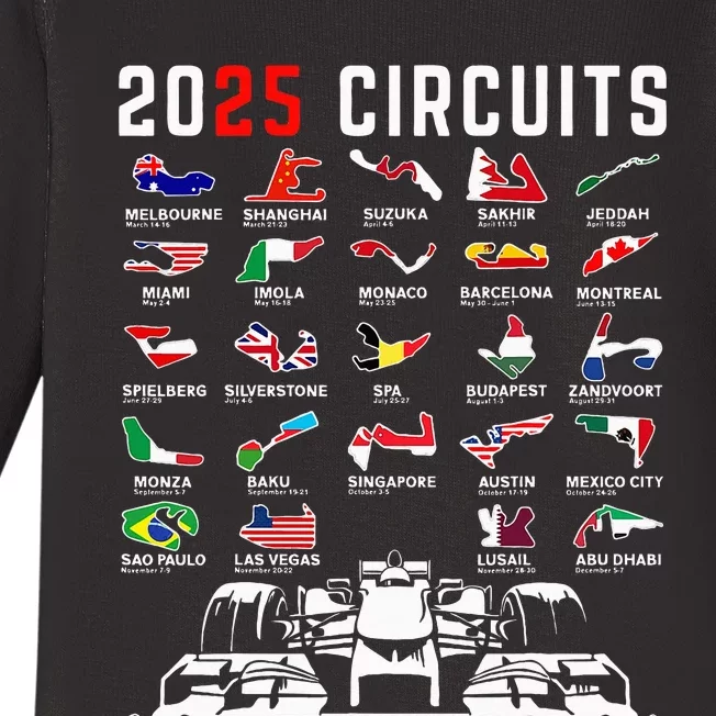 2025 Races Formula Racing Car 2025 Formula Racing Baby Long Sleeve Bodysuit