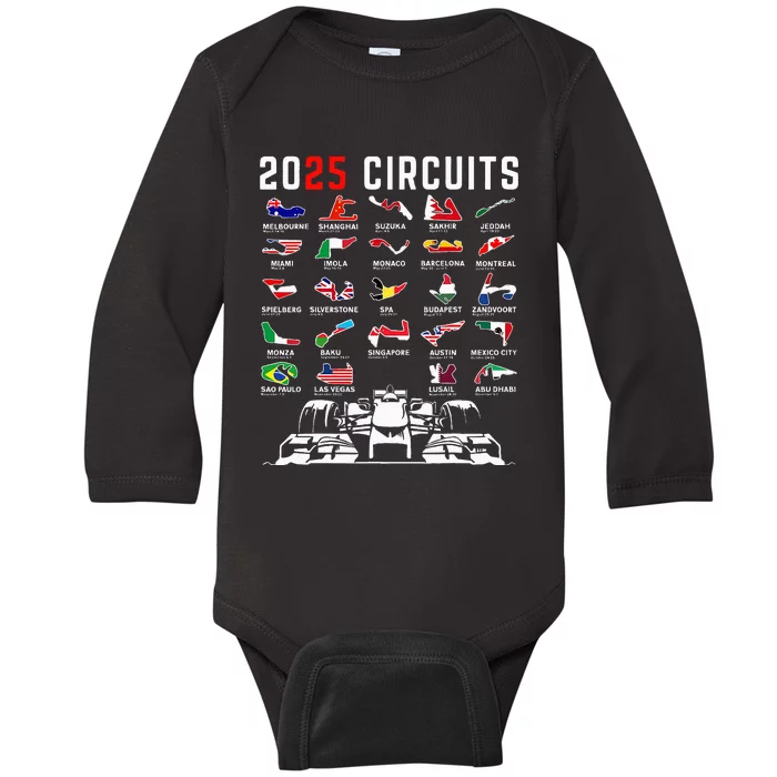 2025 Races Formula Racing Car 2025 Formula Racing Baby Long Sleeve Bodysuit