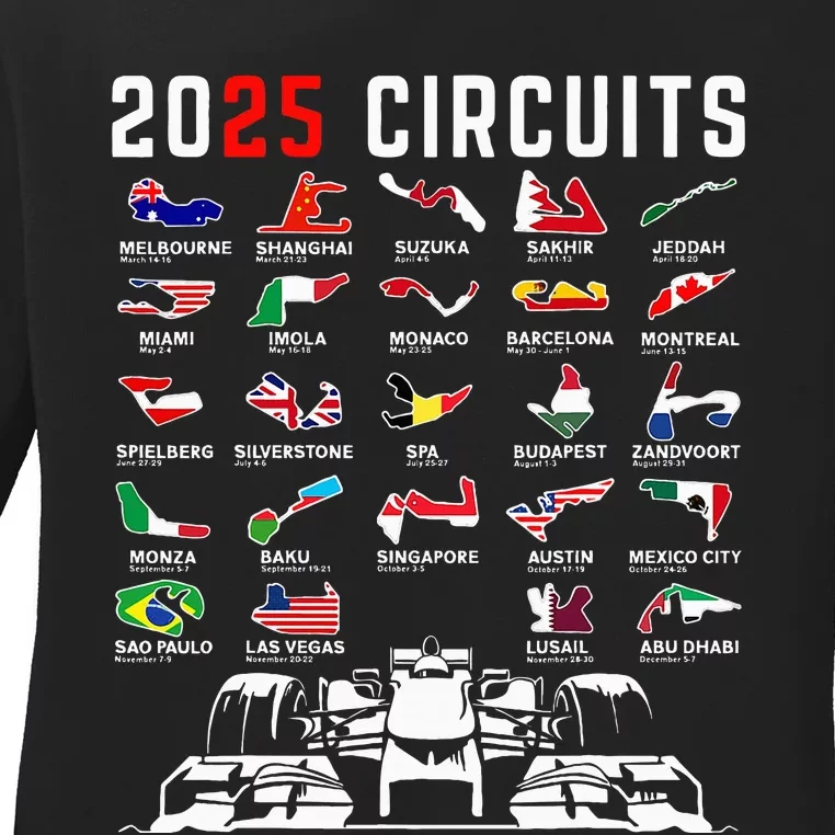 2025 Races Formula Racing Car 2025 Formula Racing Ladies Long Sleeve Shirt