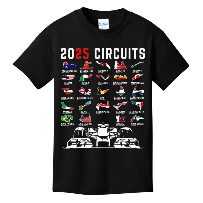 2025 Races Formula Racing Car 2025 Formula Racing Kids T-Shirt