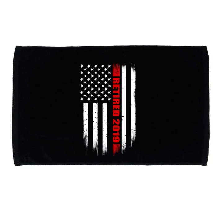 2019 Retired Firefighter Gift Thin Red Line American Flag Gift Microfiber Hand Towel