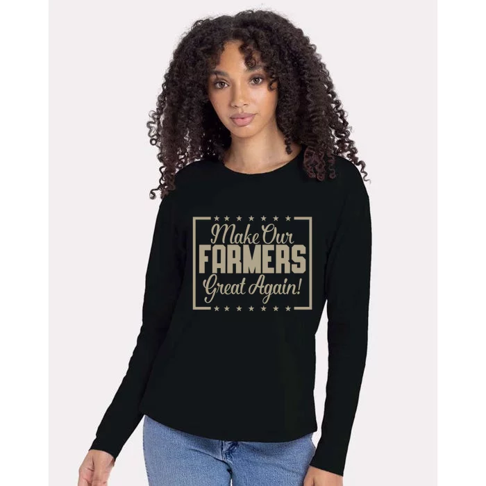 2024 Rally Sign Trump Make Our Farmers Great Again Gift Womens Cotton Relaxed Long Sleeve T-Shirt