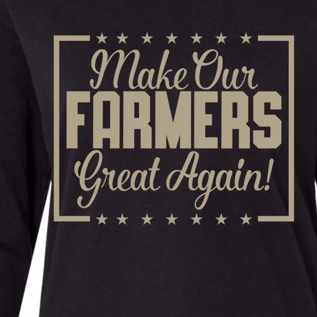 2024 Rally Sign Trump Make Our Farmers Great Again Gift Womens Cotton Relaxed Long Sleeve T-Shirt