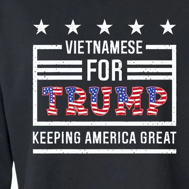 2024 Reelection Trump Vietnamese For Trump Conservative Cropped Pullover Crew