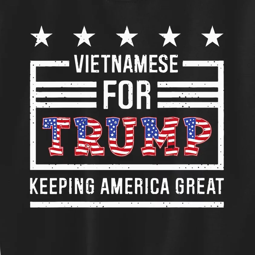 2024 Reelection Trump Vietnamese For Trump Conservative Kids Sweatshirt