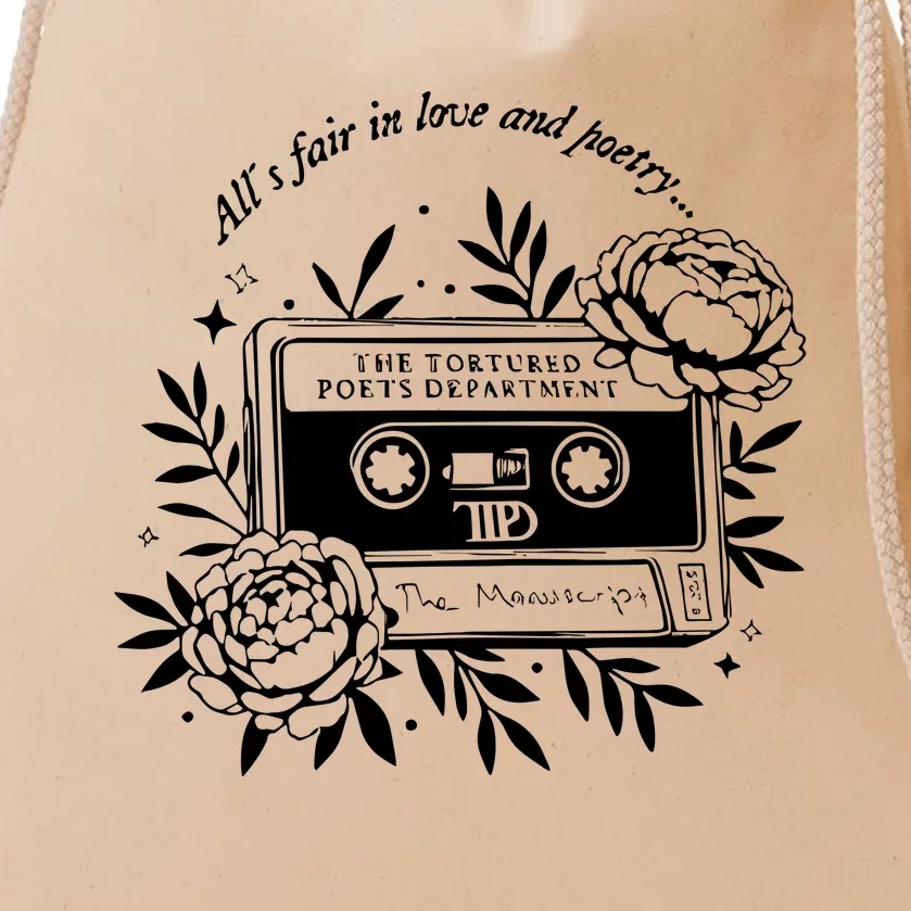 2 Side Alls Fair In Love And Poetry Drawstring Bag