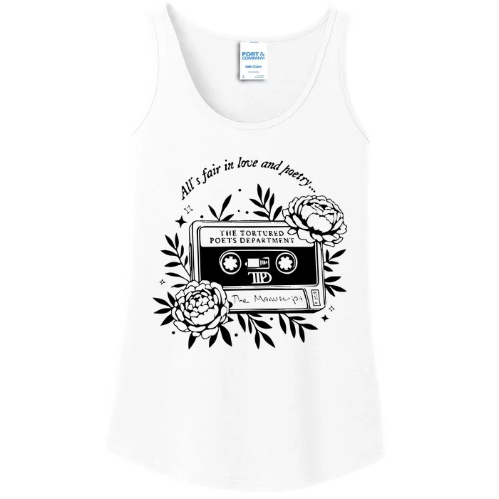 2 Side Alls Fair In Love And Poetry Ladies Essential Tank