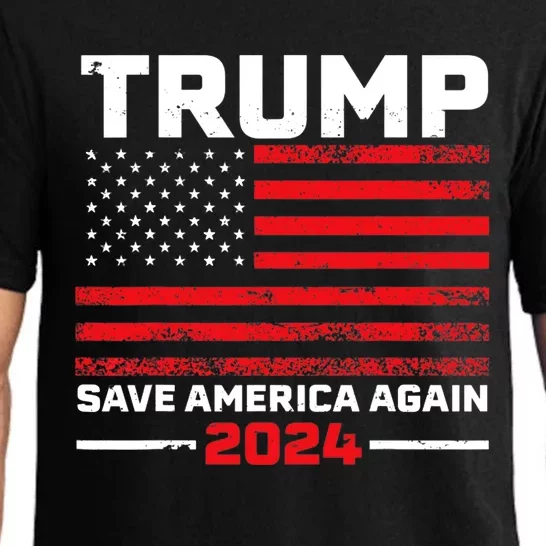 2024.Trump Save America.Again USA Flag Pajama Set