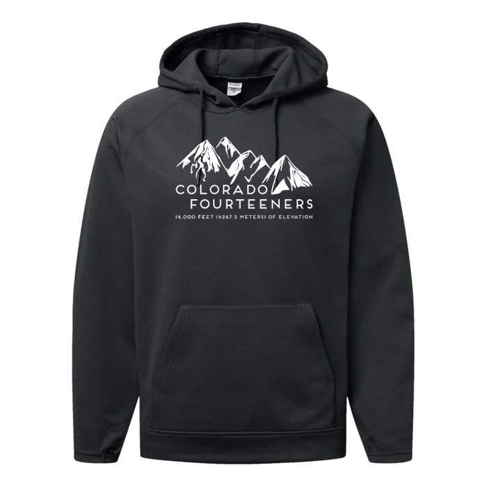 2 Side Colorado Fourteeners Rocky Mountain State Hiker Trail Performance Fleece Hoodie