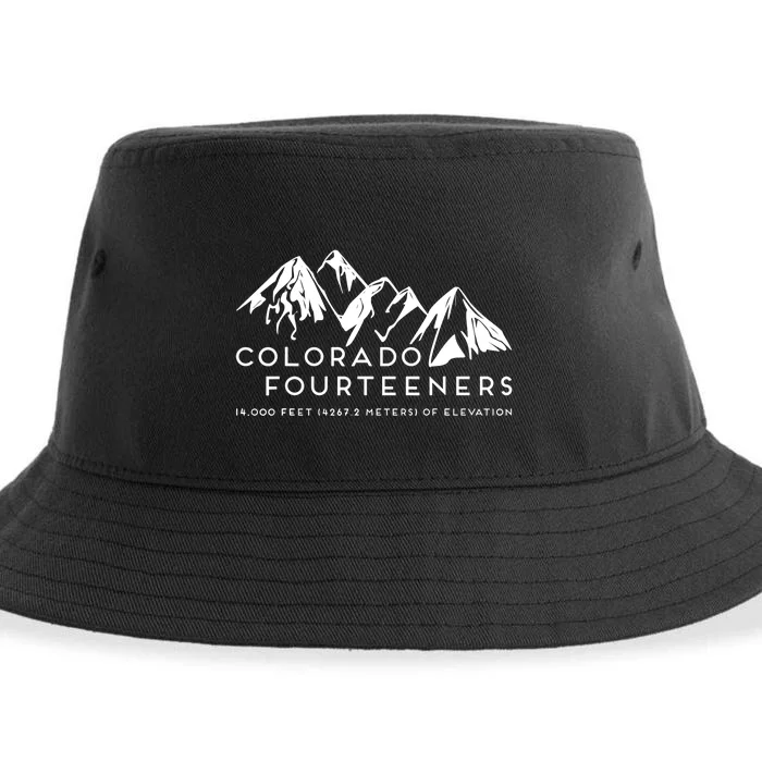 2 Side Colorado Fourteeners Rocky Mountain State Hiker Trail Sustainable Bucket Hat