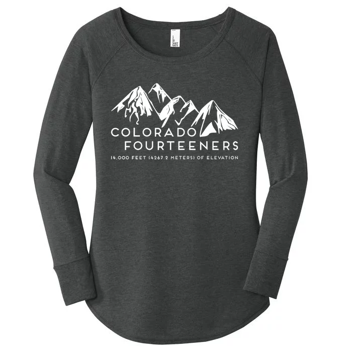 2 Side Colorado Fourteeners Rocky Mountain State Hiker Trail Women's Perfect Tri Tunic Long Sleeve Shirt