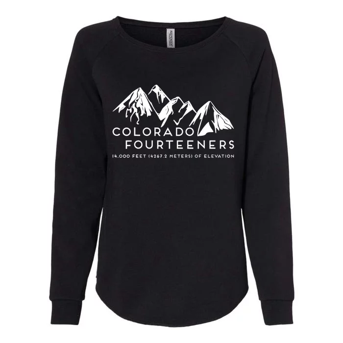 2 Side Colorado Fourteeners Rocky Mountain State Hiker Trail Womens California Wash Sweatshirt