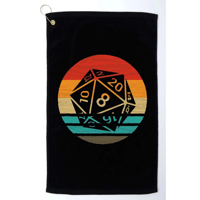 20 Sided Dice Retro Style Vintage Platinum Collection Golf Towel