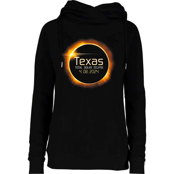 2024 Solar Eclipse Texas Usa Totality Gift Womens Funnel Neck Pullover Hood