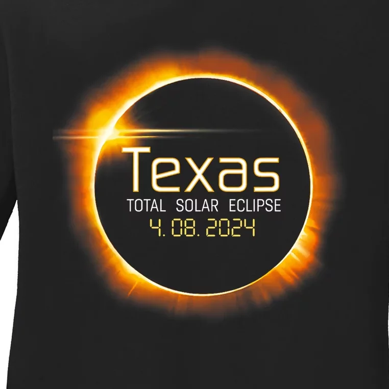 2024 Solar Eclipse Texas Usa Totality Gift Ladies Long Sleeve Shirt