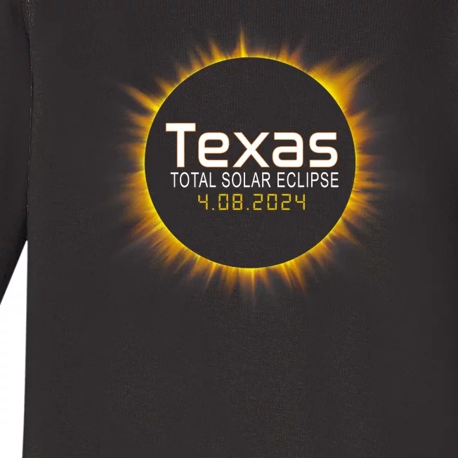 2024 Solar Eclipse Texas Usa Baby Long Sleeve Bodysuit