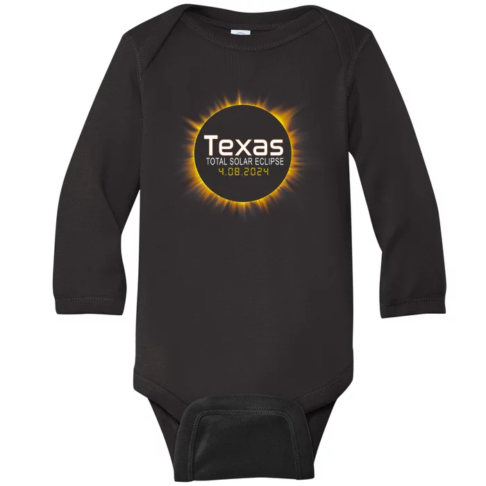 2024 Solar Eclipse Texas Usa Baby Long Sleeve Bodysuit