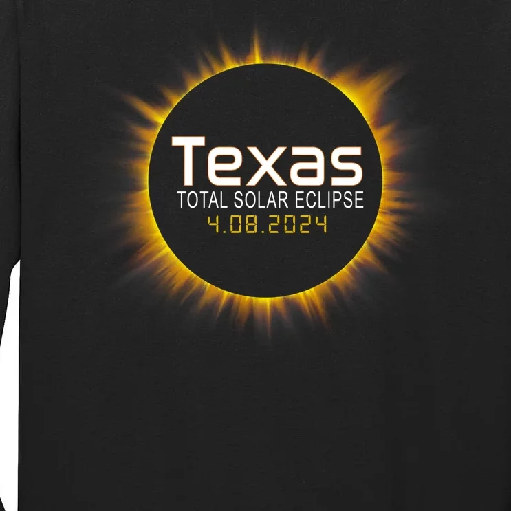 2024 Solar Eclipse Texas Usa Tall Long Sleeve T-Shirt