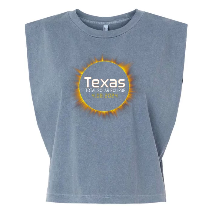 2024 Solar Eclipse Texas Usa Garment-Dyed Women's Muscle Tee