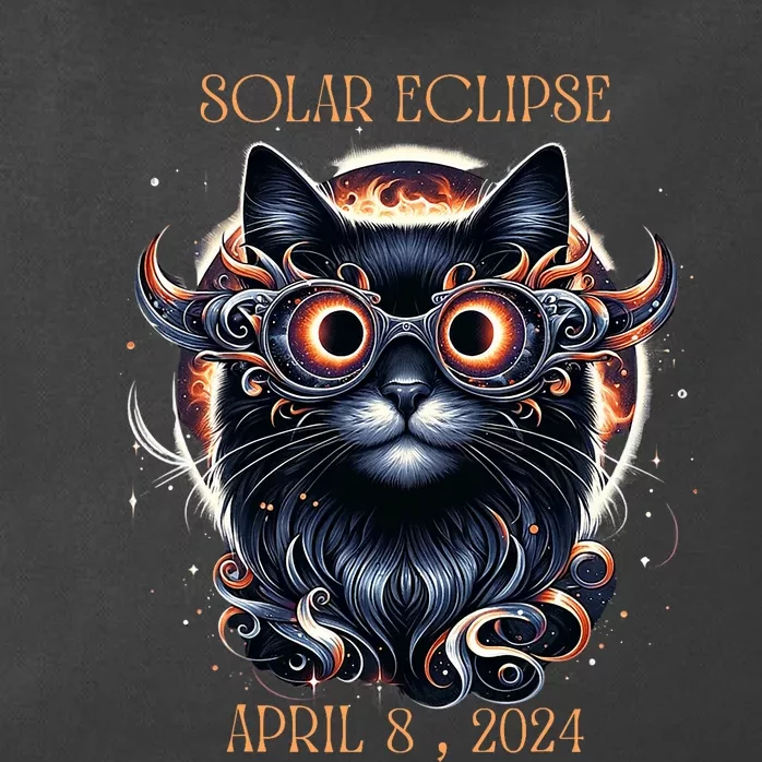 2024 Solar Eclipse Fantasy Cat Wearing Solar Eclipse Glasses Zip Tote Bag