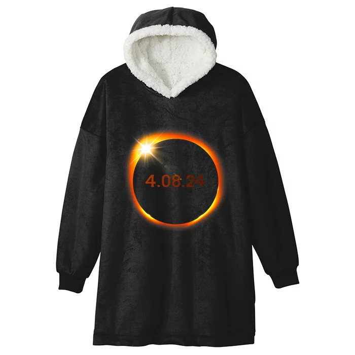 2024 Solar Eclipse American Totality Spring 4.08.24 Hooded Wearable Blanket