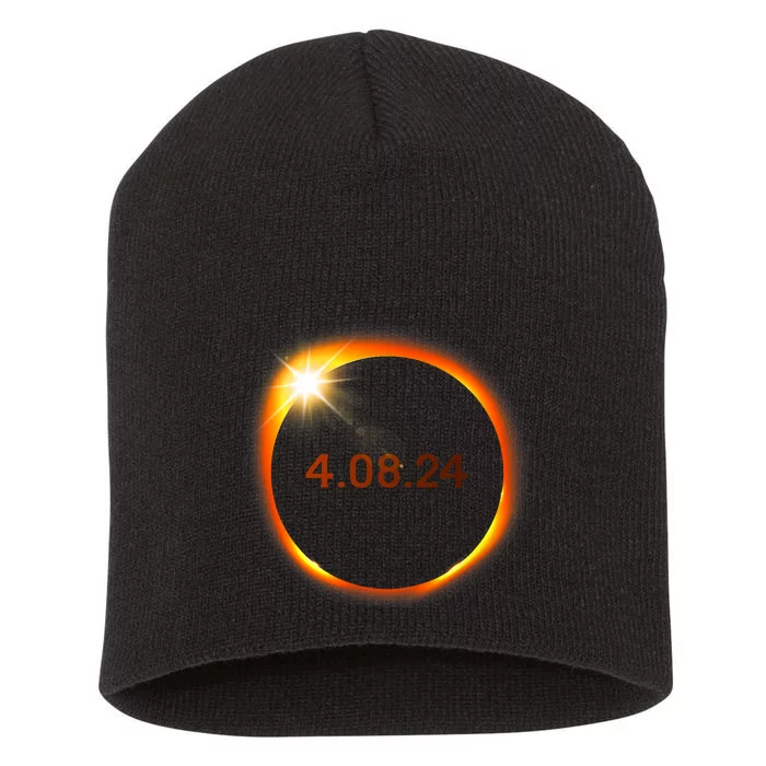 2024 Solar Eclipse American Totality Spring 4.08.24 Short Acrylic Beanie