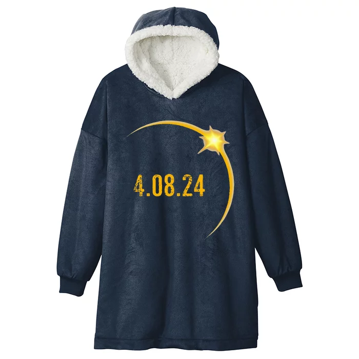 2024 Solar Eclipse American Totality Spring 4.08.24 Hooded Wearable Blanket