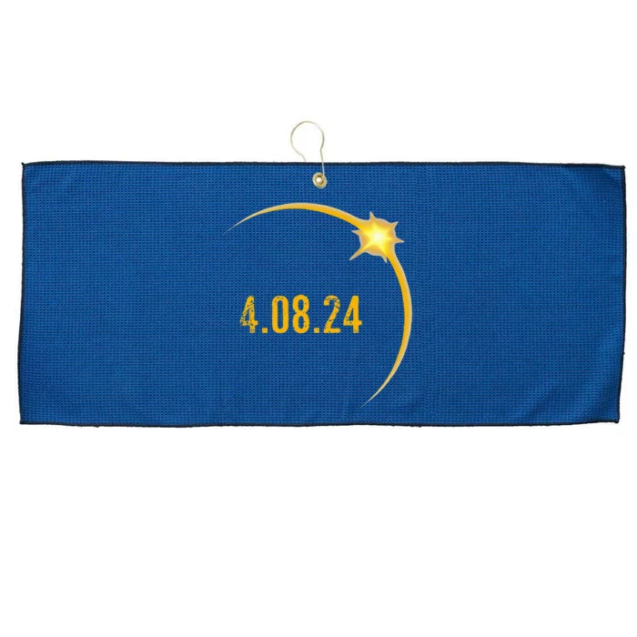 2024 Solar Eclipse American Totality Spring 4.08.24 Large Microfiber Waffle Golf Towel