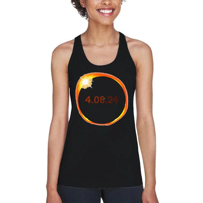 2024 Solar Eclipse American Totality Spring 4.08.24 Women's Racerback Tank