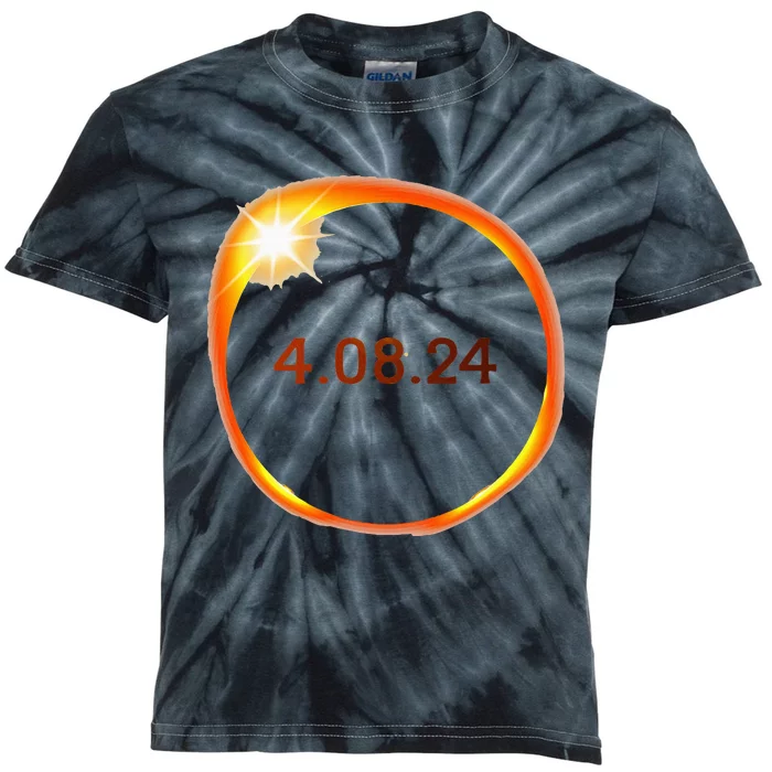 2024 Solar Eclipse American Totality Spring 4.08.24 Kids Tie-Dye T-Shirt