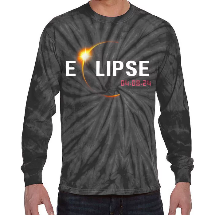 2024 Solar Eclipse 2024 04.08.24 Eclipse Tie-Dye Long Sleeve Shirt